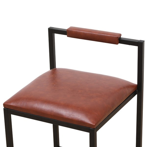 Modern Set of 2 Counter Height PU Leather Bar Stools bar Chairs