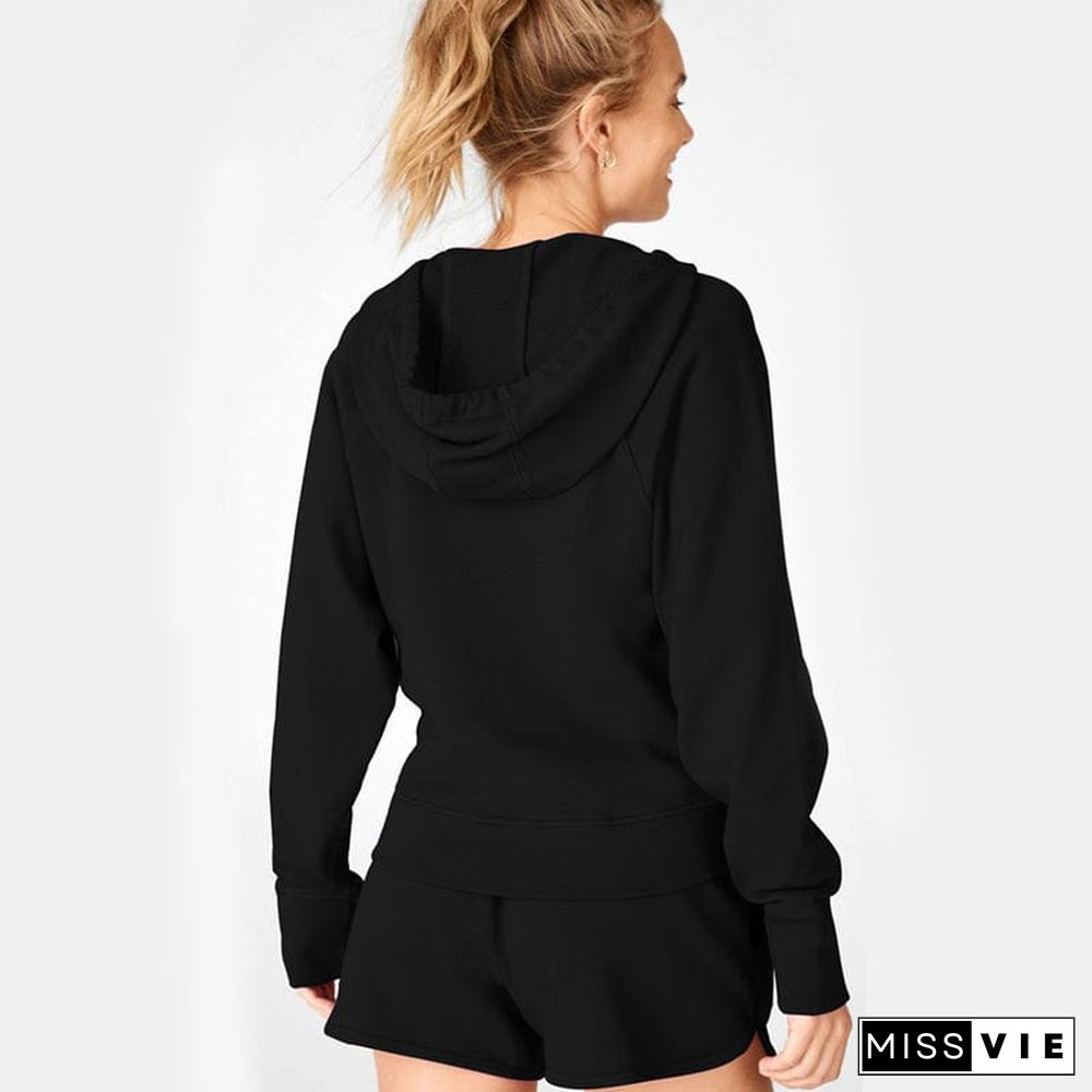 Knot Twist Front Cropped Hoodie