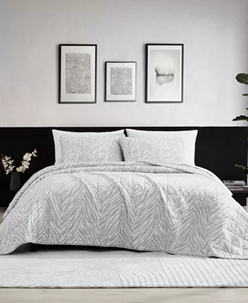 Kenneth Cole New York CLOSEOUT! Urban Zebra 3 Piece Full Queen Quilt Set