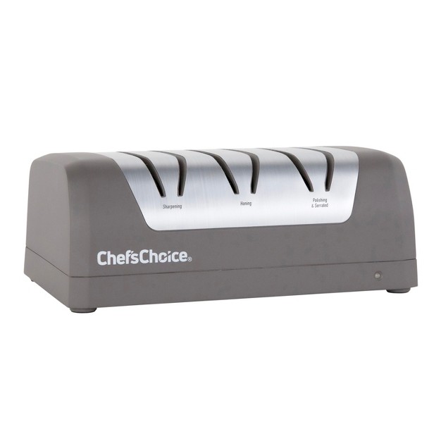 Chef x27 schoice Rechargeable Three stage Dc 320 Electric Knife Sharpener For Most Knives In Slate Gray shc32bgy11