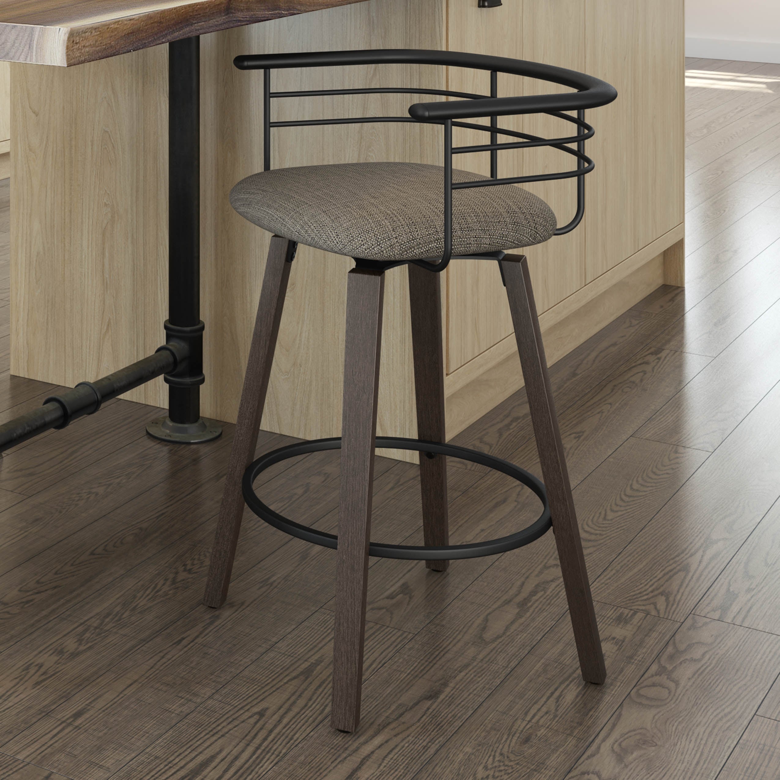 Amisco Colt Swivel Counter and Bar Stool