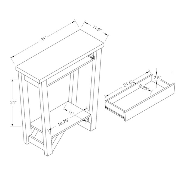 Furniture of America Shia Contemporary Oak 31-inch 1-drawer Console Table