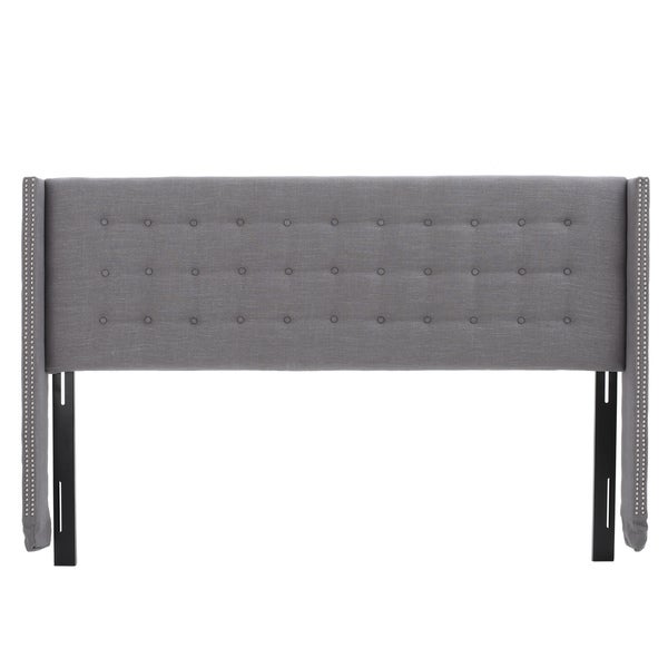 Kendrah Adjustable King/ California King Wing Back Studded Fabric Headboard by Christopher Knight Home - - 14047272