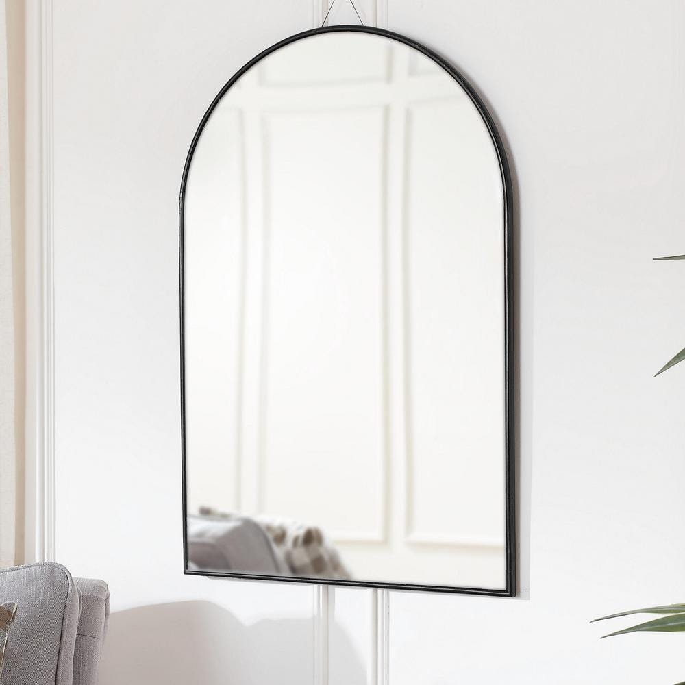 Home Decorators Collection Medium Arched Black Classic Accent Mirror (35 in. H x 24 in. W) H5-MH-255