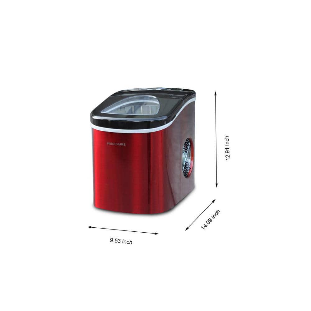 Frigidaire 26 lb Portable Counter Top Ice Maker in Red Stainless