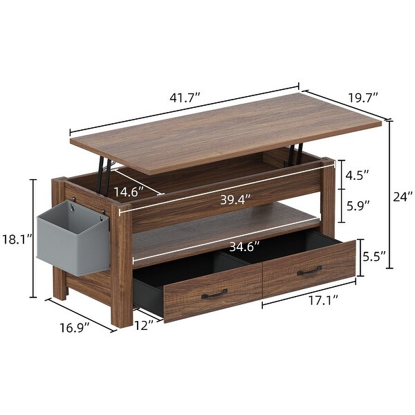 Lift Top Coffee Table with Storage， Coffee Tables for Living Room， Farmhouse Coffee Table with Hidden Compartment