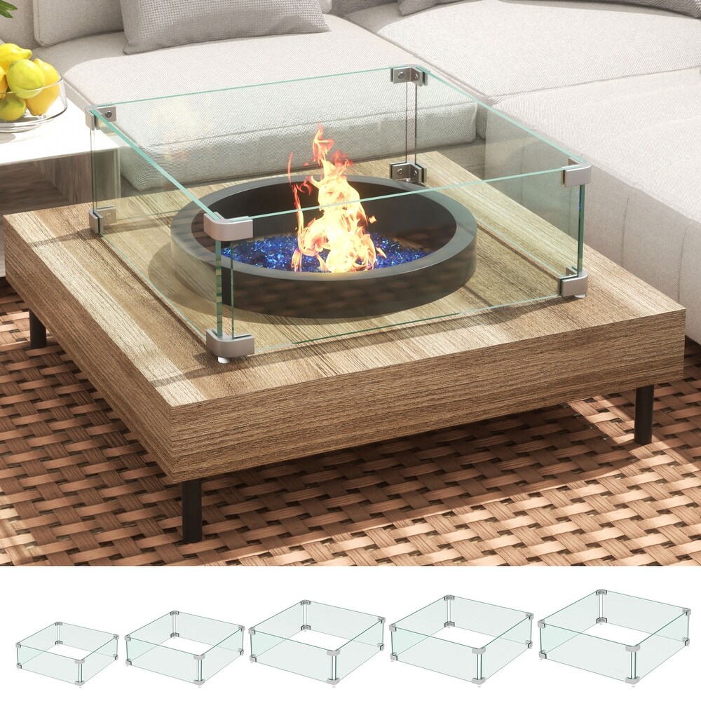 Armoor Tempered Glass Wind Guard For Outdoor Fire Pits (Various Sizes)