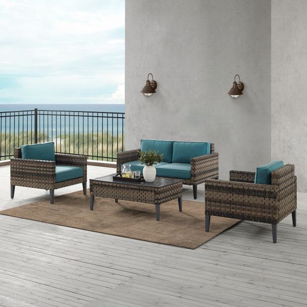 Prescott 4Pc Outdoor Wicker Conversation Set