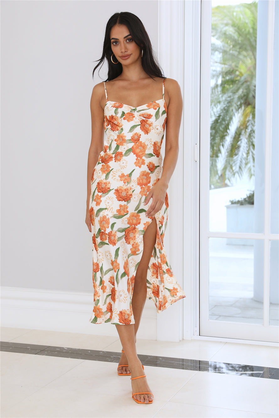 Keen To Play Midi Dress Orange