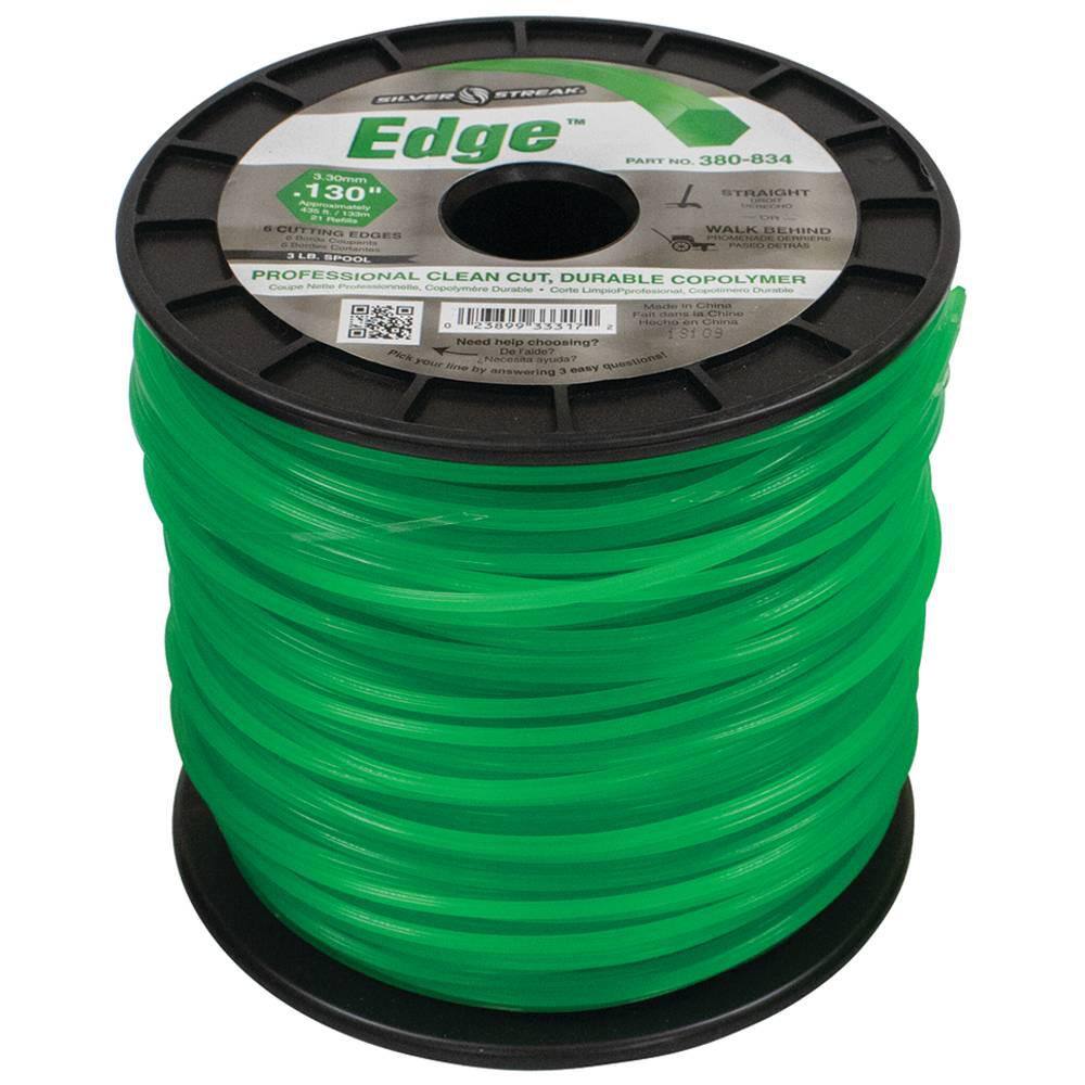 STENS New Edge Trimmer Line for Approximate Length 435 ft. Color Green Diameter 0.130 in. Shape Hex Size 3 lbs. 380-834