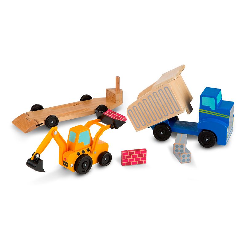 Melissa and Doug Dump Truck and Loader Wooden Play Set