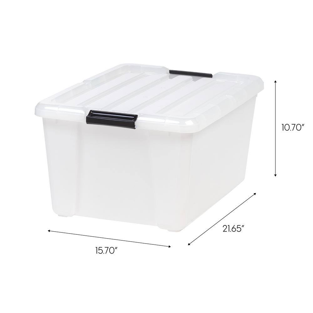 IRIS 45 Qt. Buckle Up Storage Box in Pearl (4-Pack) 585782