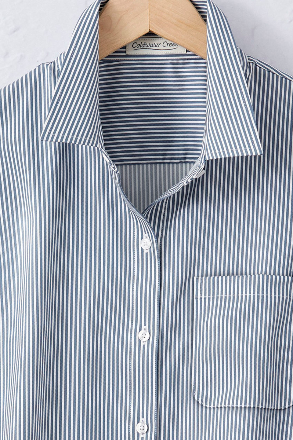 Pinstriped No-Iron Tunic - Coldwater Creek