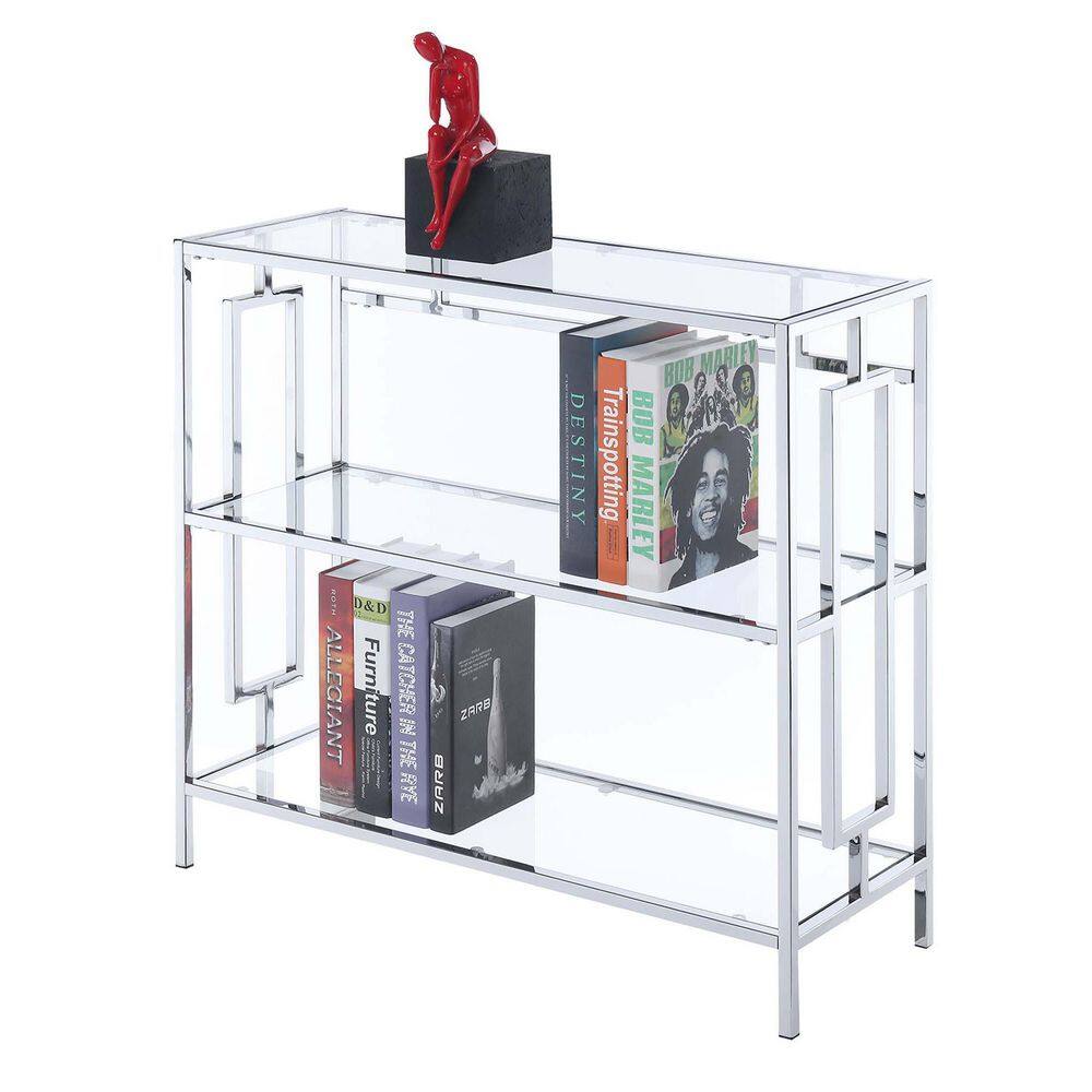 Convenience Concepts Town Square 12 in. W Chrome 3 Tier Bookcase S14-110