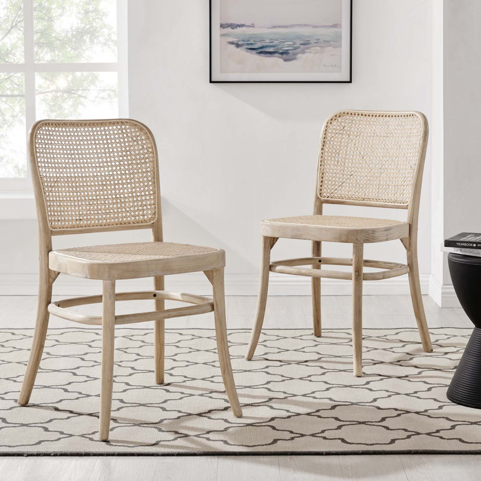 Winona Wood Dining Side Chair Set of 2  Gray   Tropical   Dining Chairs   by First of a Kind USA Inc  Houzz