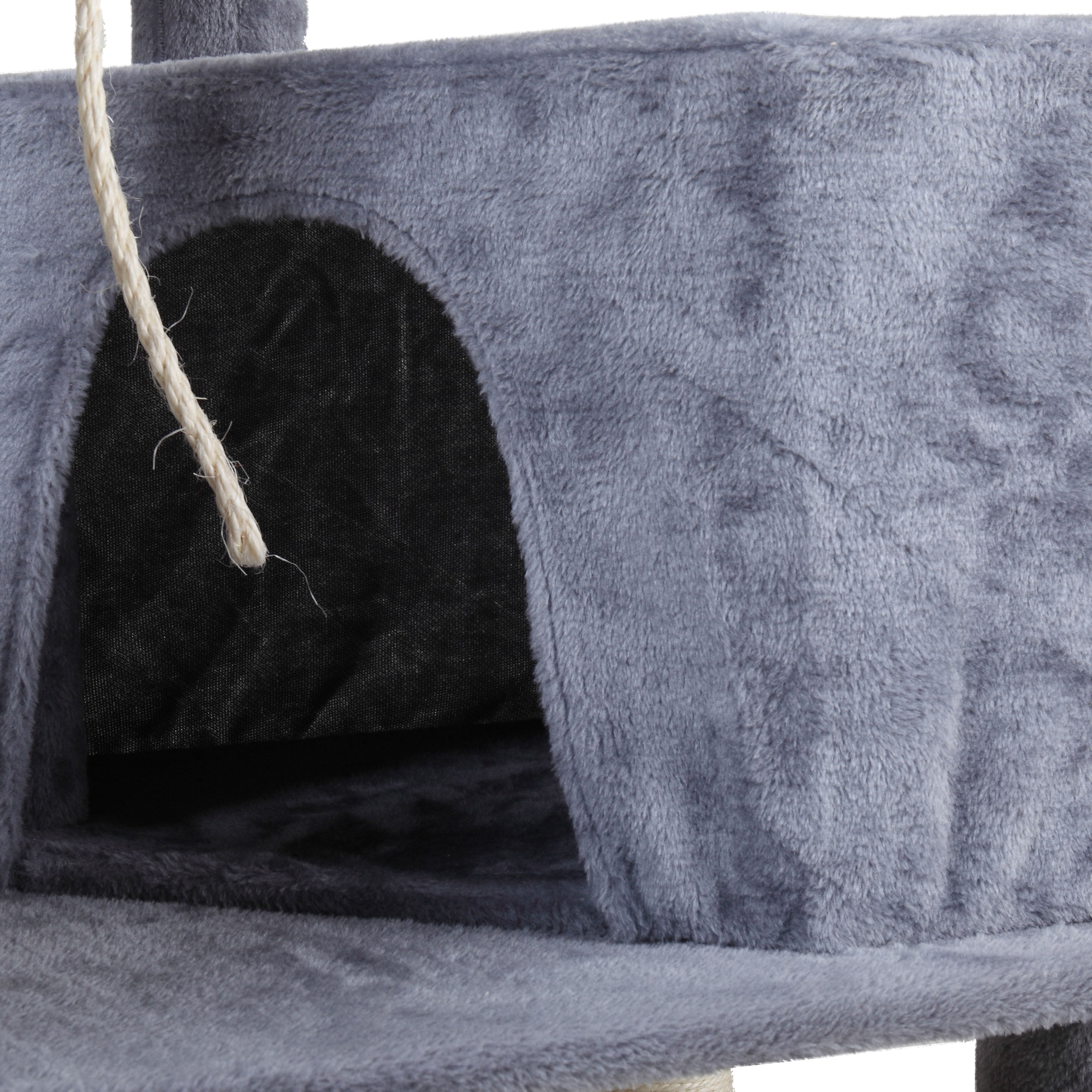 Multi-Level Cat Condo with pentagonal cat litter for Kittens Tall Cat Climbing Stand with Plush - gray