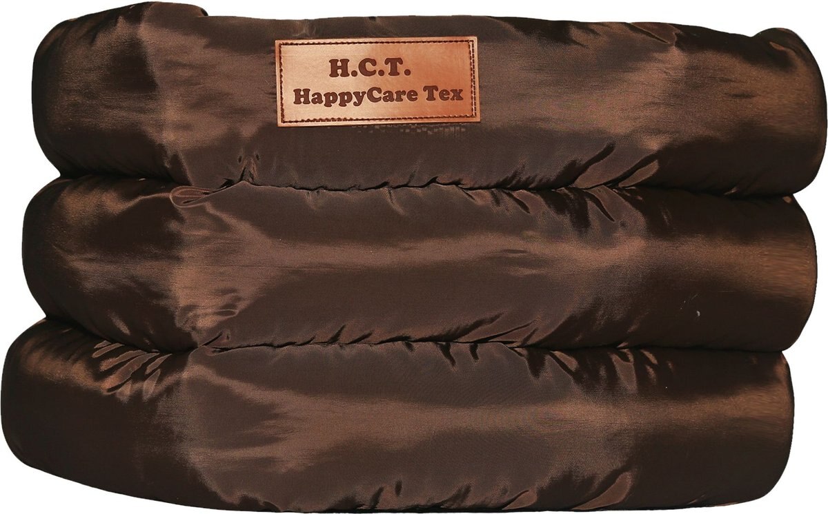 HappyCare Textiles Durable Round Velvet Puppy Dog Bed with Removable Cushion