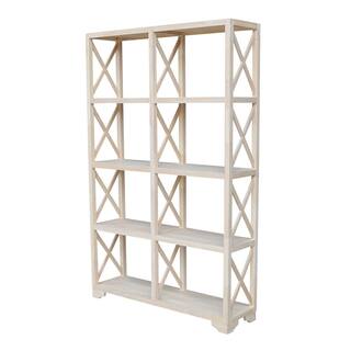 International Concepts 71.9 in. Unfinished Wood 8-shelf Etagere Bookcase with Adjustable Shelves SH-7247X