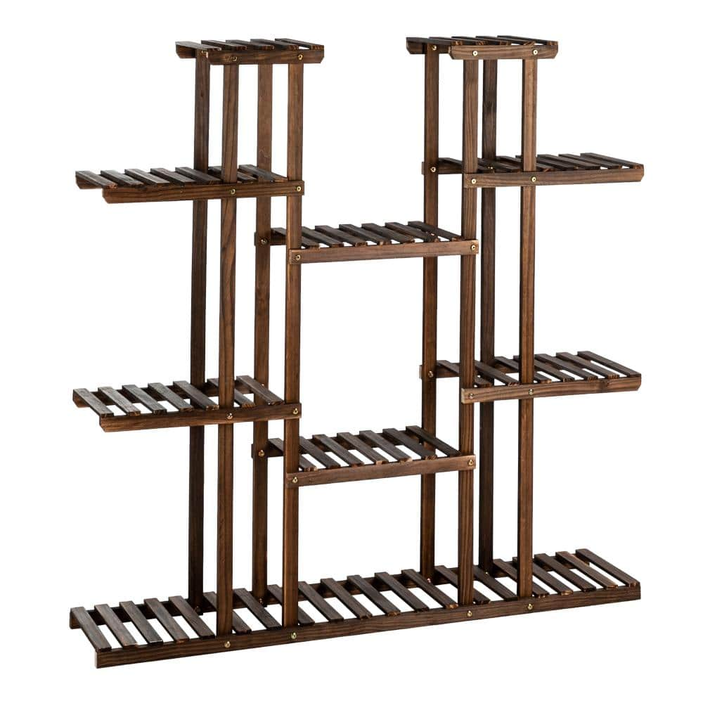 Karl home 49.21 in. Tall IndoorOutdoor Pine Wood Plant Stand (6-Story) 772695161358