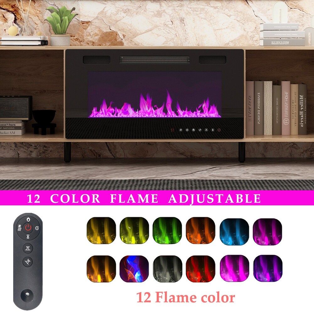 Entertainment Center with Fireplace Option:2 Flame Modes1500W 68.9\