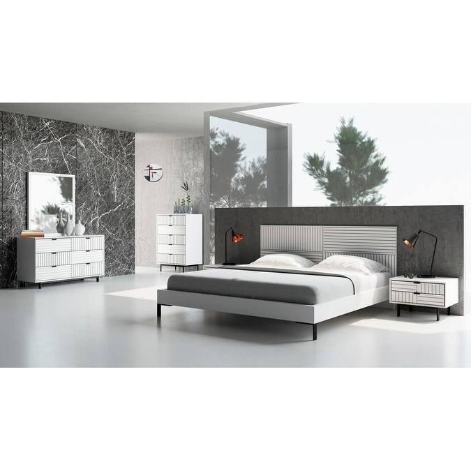 Nova Domus Valencia Contemporary White Bedroom Set - - 22707687