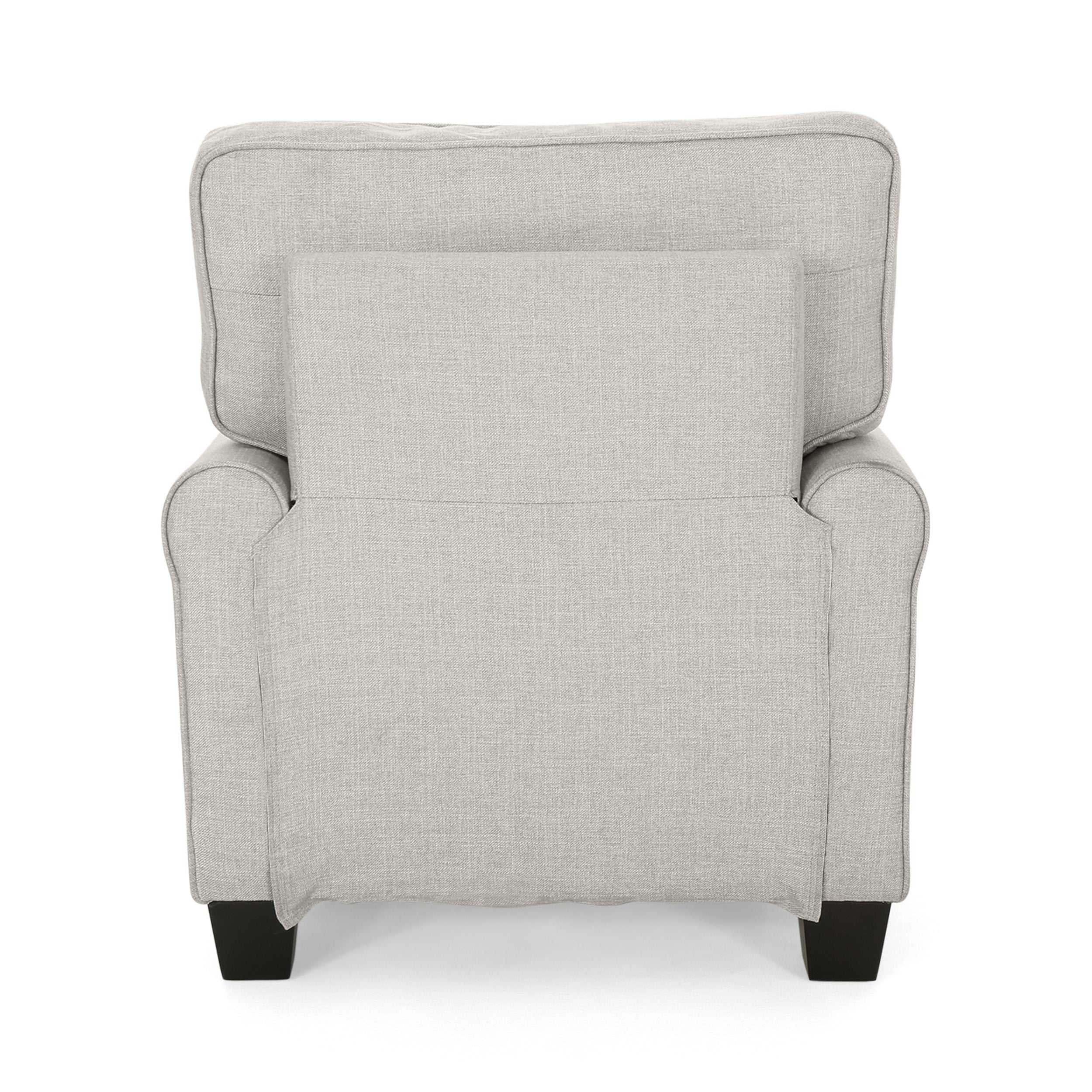 Patricia Contemporary Scrolled Arm Upholstered Fabric Club Chair w/ Tonal Piping