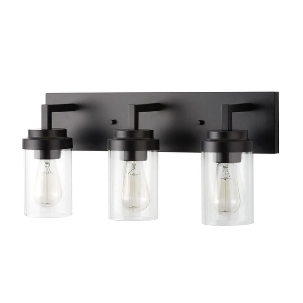 KAWOTI 3 Light Bathroom Vanity Light with Clear Glass Shade