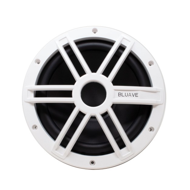 Marine Subwoofer 250w 2 ohm White Grill With Sub Box Enclosure