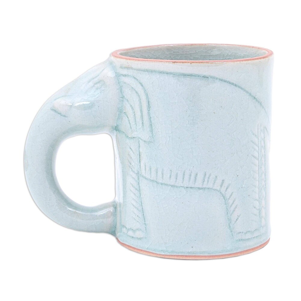 Novica Handmade Calming Cup Celadon Ceramic Mug