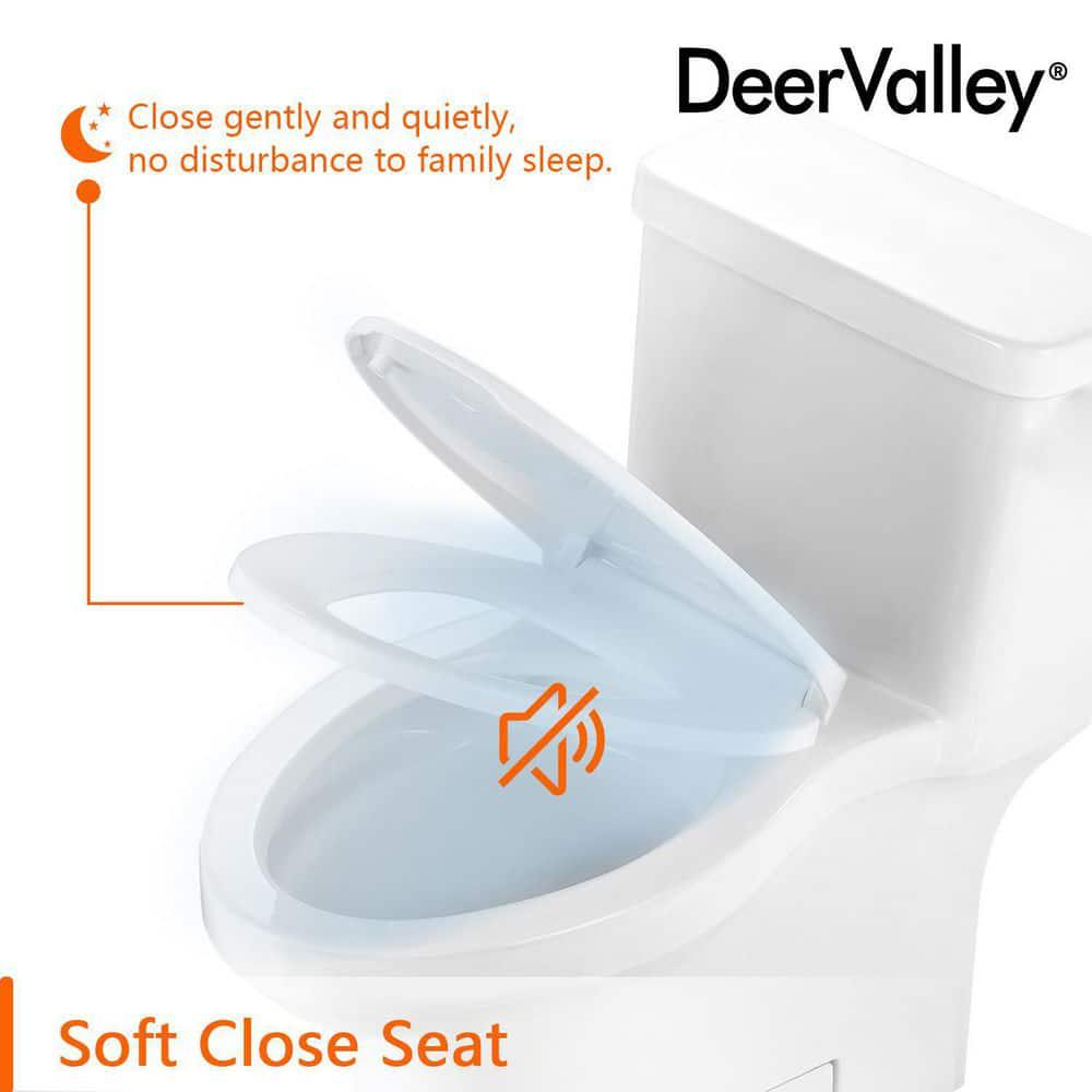 DEERVALLEY DeerValley Apex 12 in Rough in Size 1Piece 128 GPF Single Flush Elongated Toilet in White Seat Included