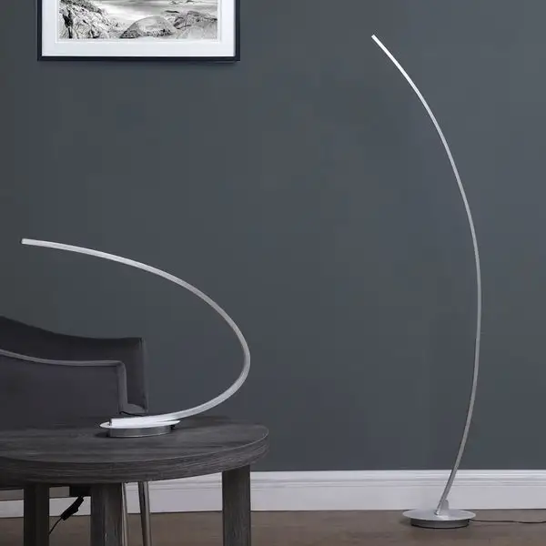 Eli Brushed Nickel LED Arc Tube Table Lamp