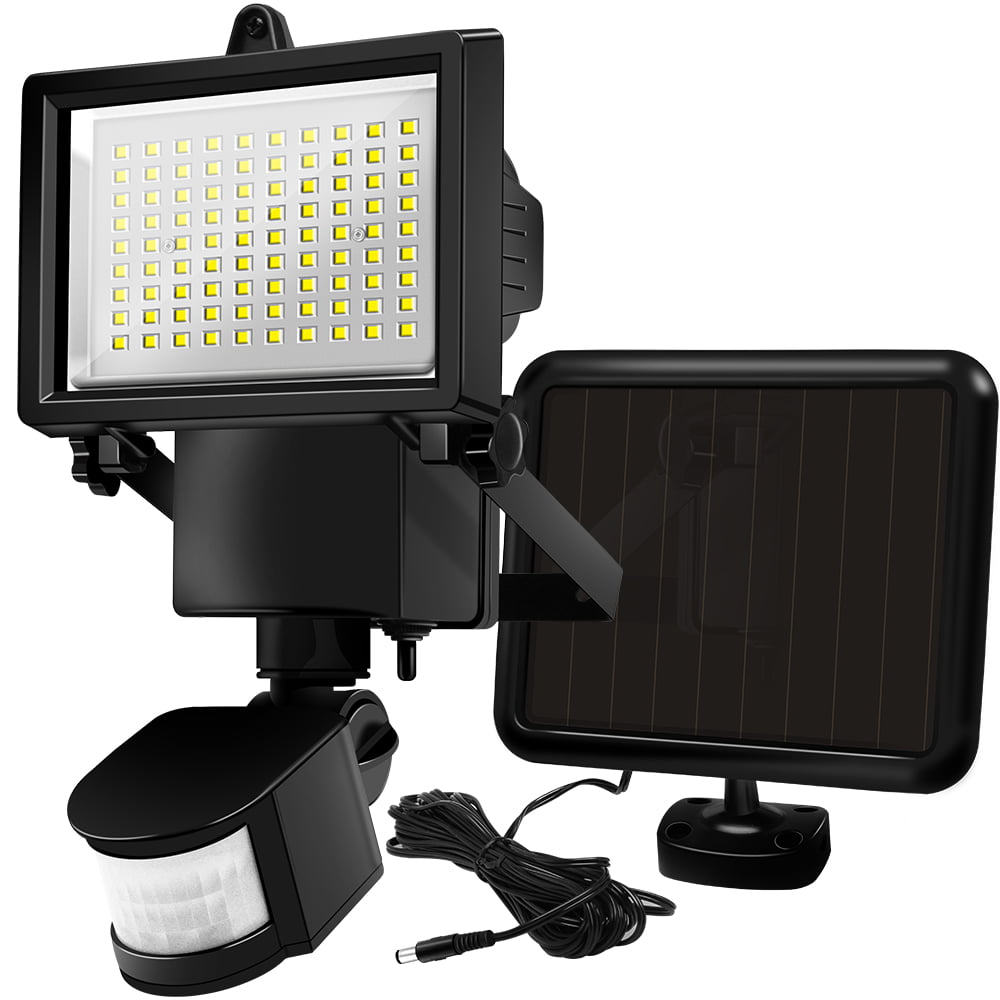 Costech LED Solar Light， Ultra-Bright Outdoor Weatherproof Lamp Black， Motion sensor Activated