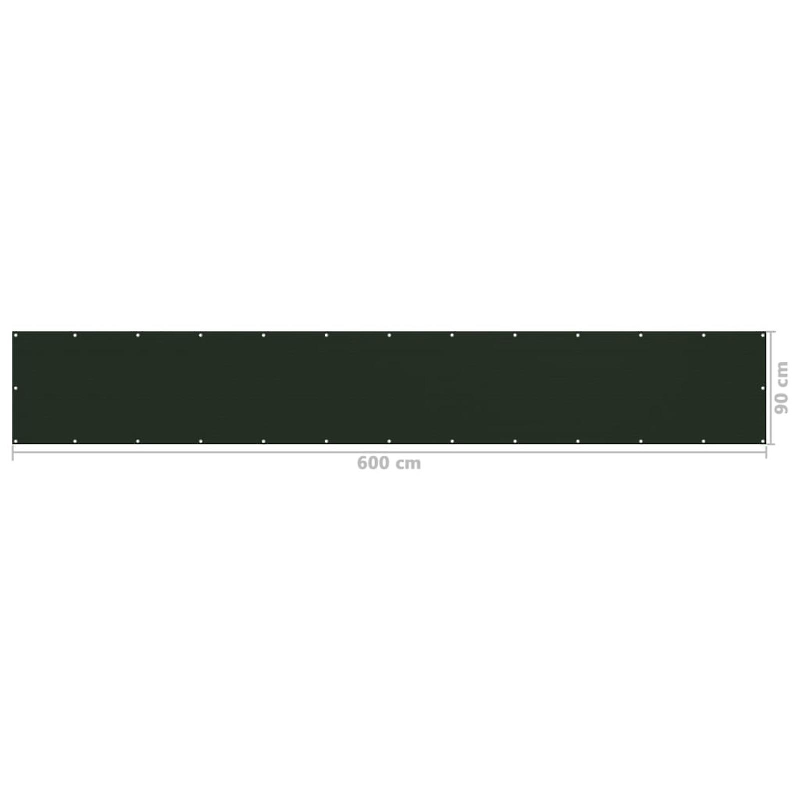 Balcony Privacy Screen Dark Green 90x600 Cm Hdpe No.352210