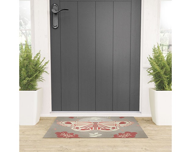 Viviana Gonzalez Vintage Butterfly Looped Vinyl Welcome Mat Society6