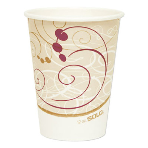 Dart Hot Cups， Symphony Design， 12oz， Beige， 1000/Carton (412SMJ8000)