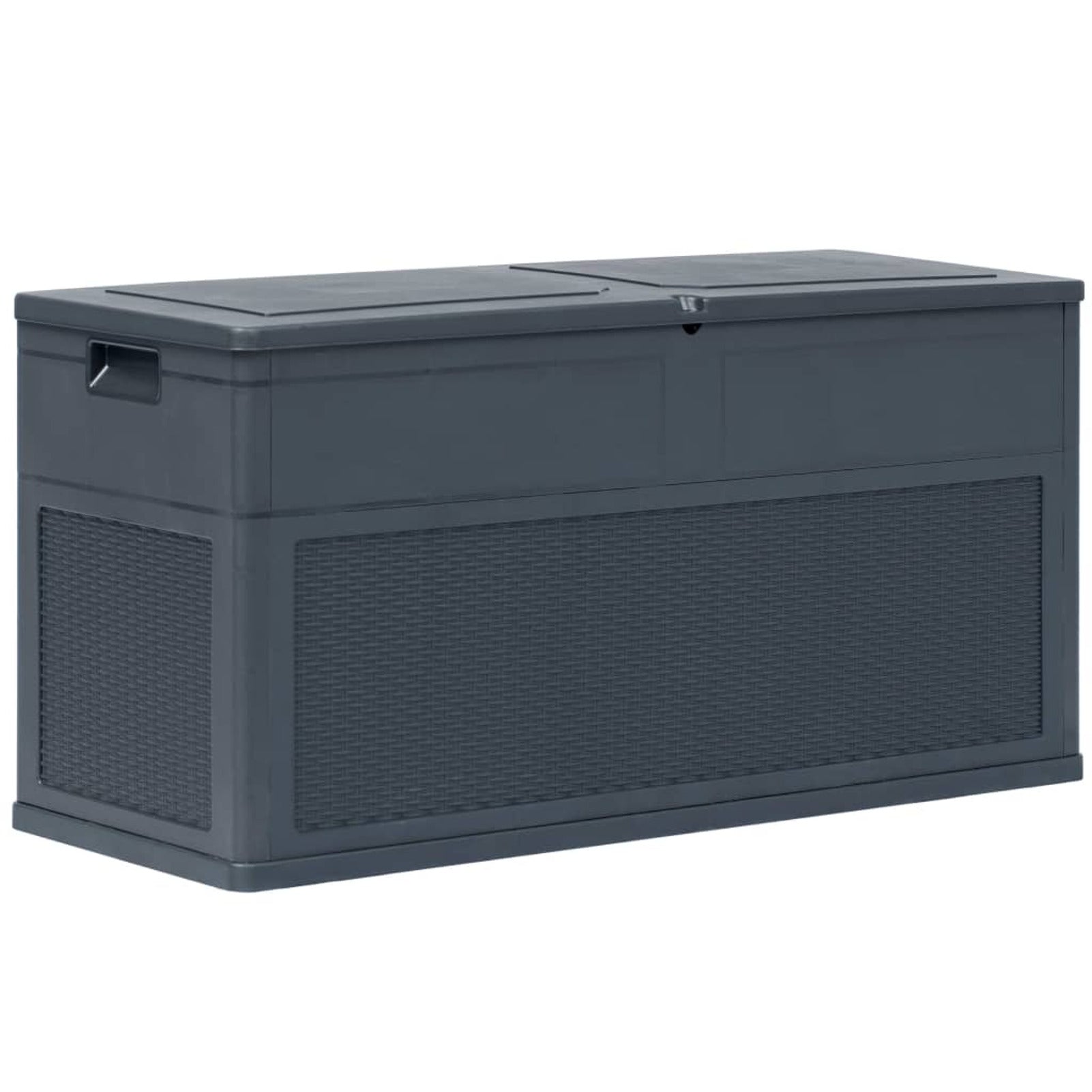 Patio Storage Box 84.5 gal Anthracite, Resin Large Deck Box, for Patio Furniture, Outdoor Cushions, Garden Tools and Pool Toys