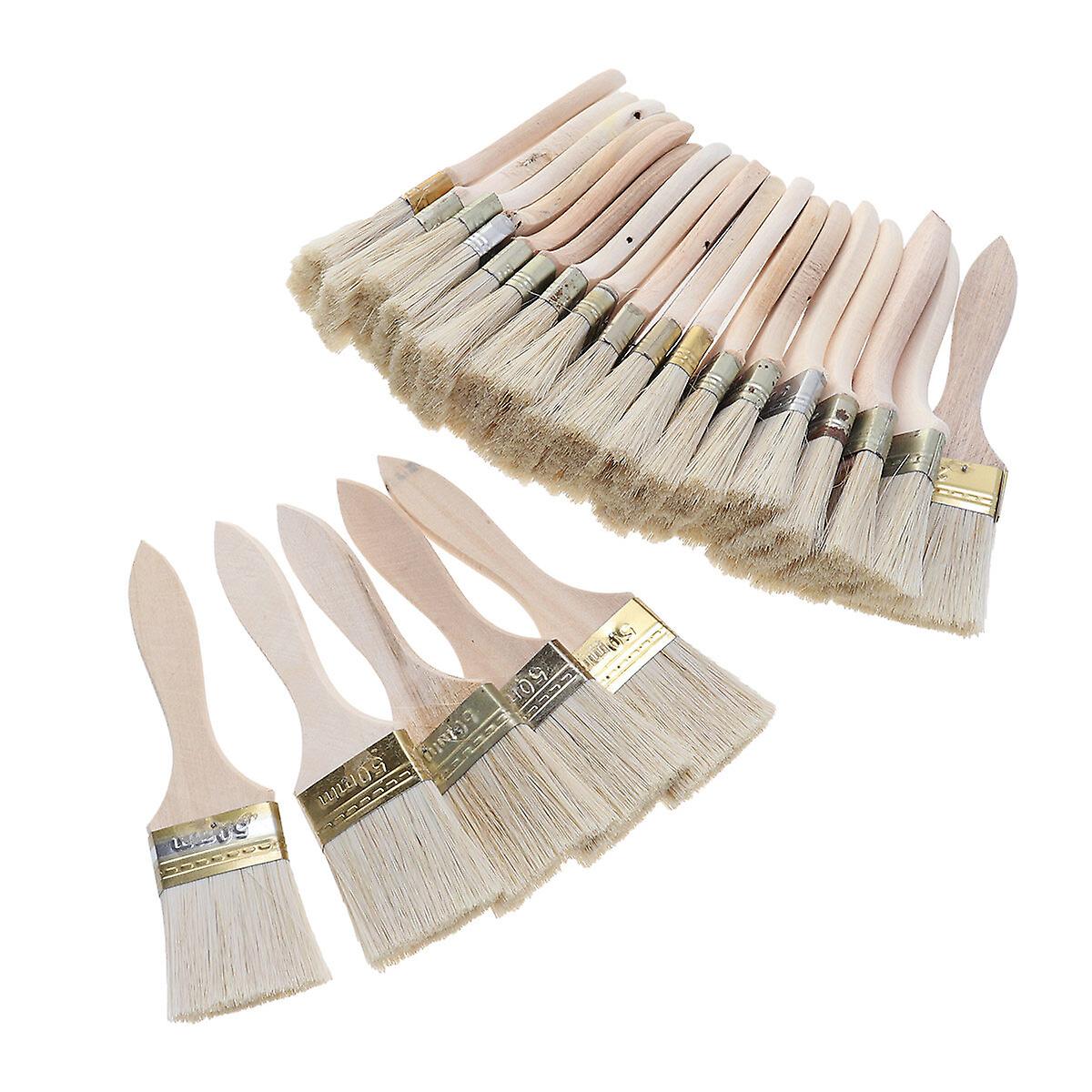 23pcs Paint Brushes Wooden Handle Bristle Brush For Wall And Furniture Painting (2inch， Thin Handle)