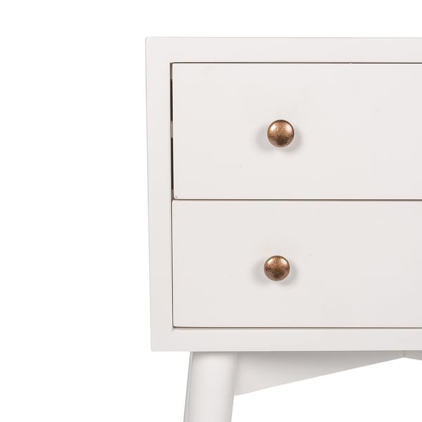 East at Main 2 Drawer Side Table with Gold Accents