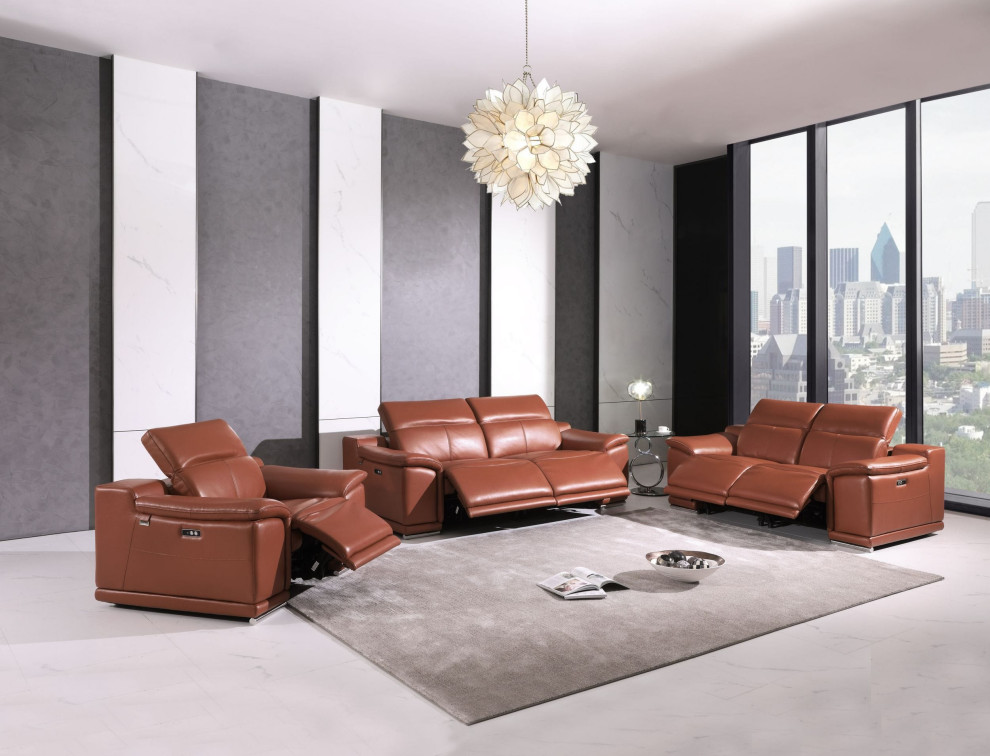 Veneto Italian Leather Power Reclining Chair   Contemporary   Recliner Chairs   by Luxuriant Furniture  Houzz