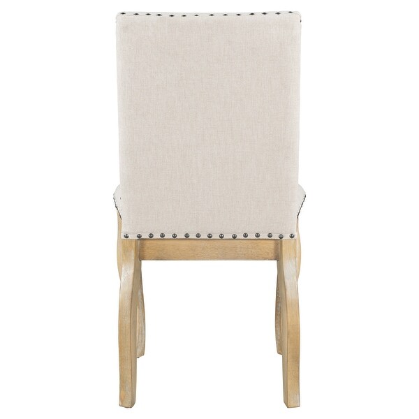 Set of 4 Dining chairs Wood with Nailhead