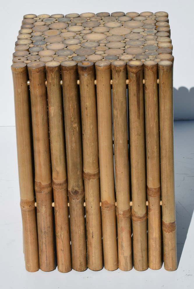 Rustic Square Bamboo End Table  Stool   Asian   Side Tables And End Tables   by bamboo54  Houzz