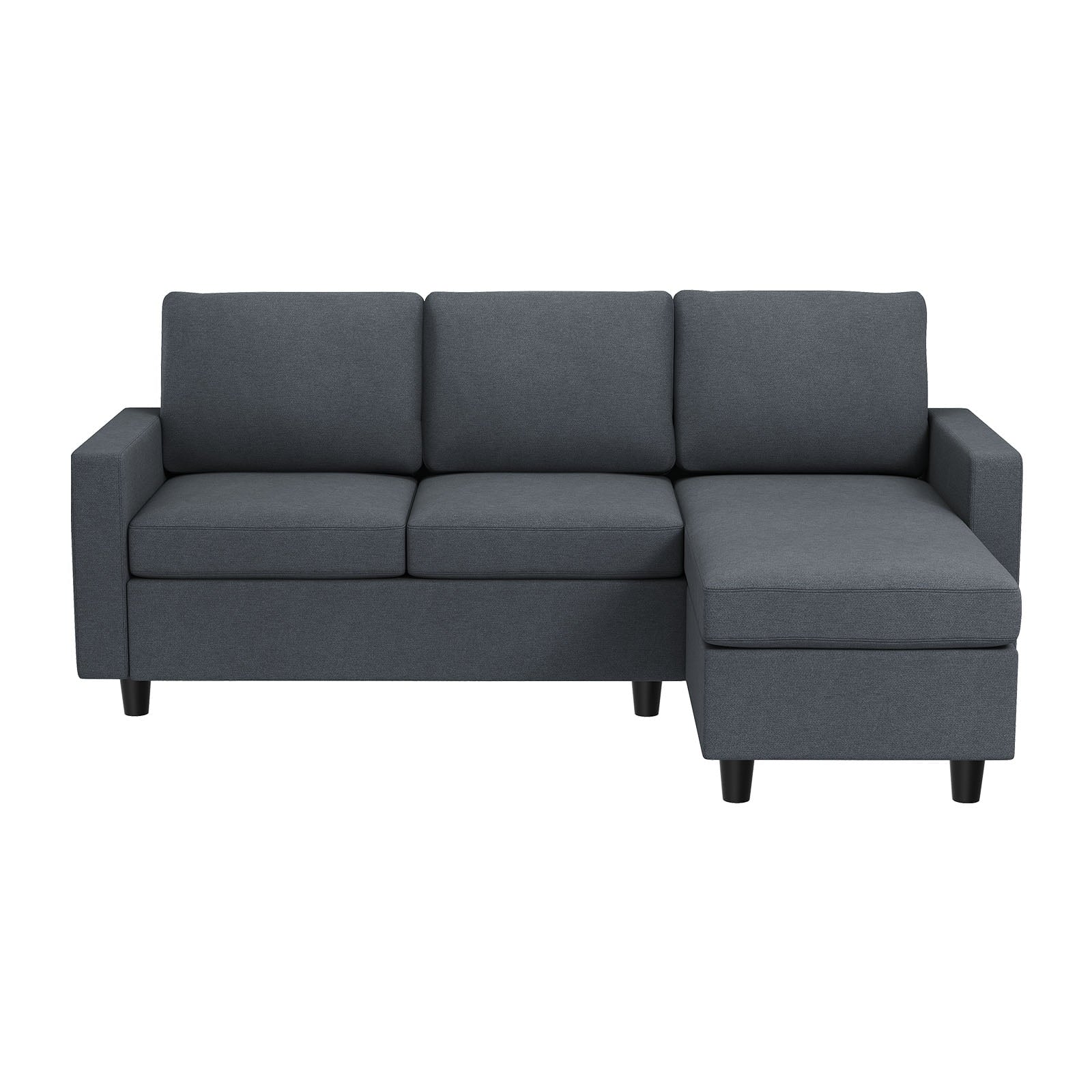 HONBAY Reversible Sectional Apartment Sofa L-Shaped Couch for Living Room, Bluish Gray