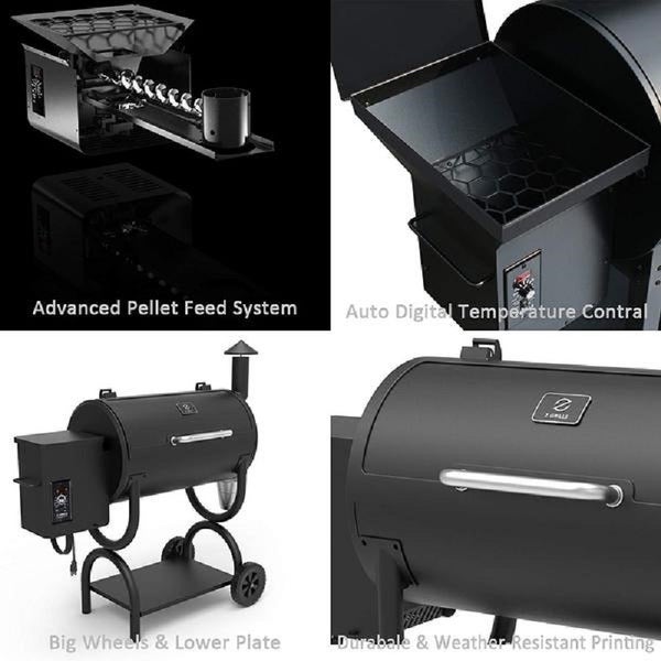 Z GRILLS 2022 Upgrade Wood Pellet Grill and Smoker 8 in 1 BBQ Grill Auto Temperature Control