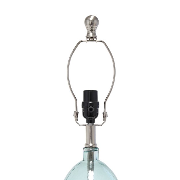 Glass Table Lamp With White Drum Shade Blue Lalia Home