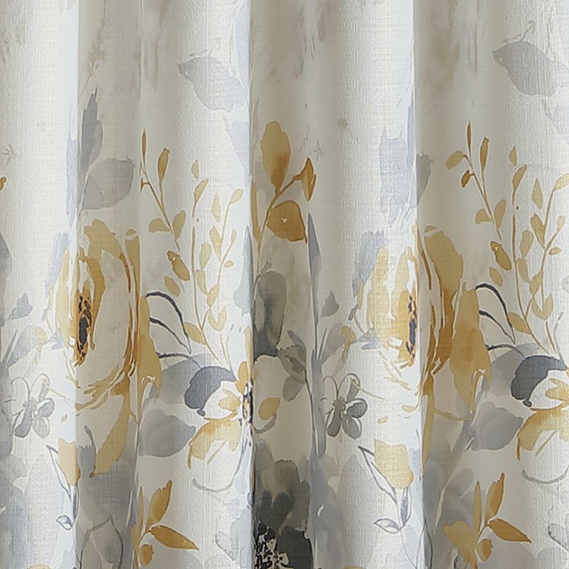 Watercolor 1-Panel Floral Window Curtain