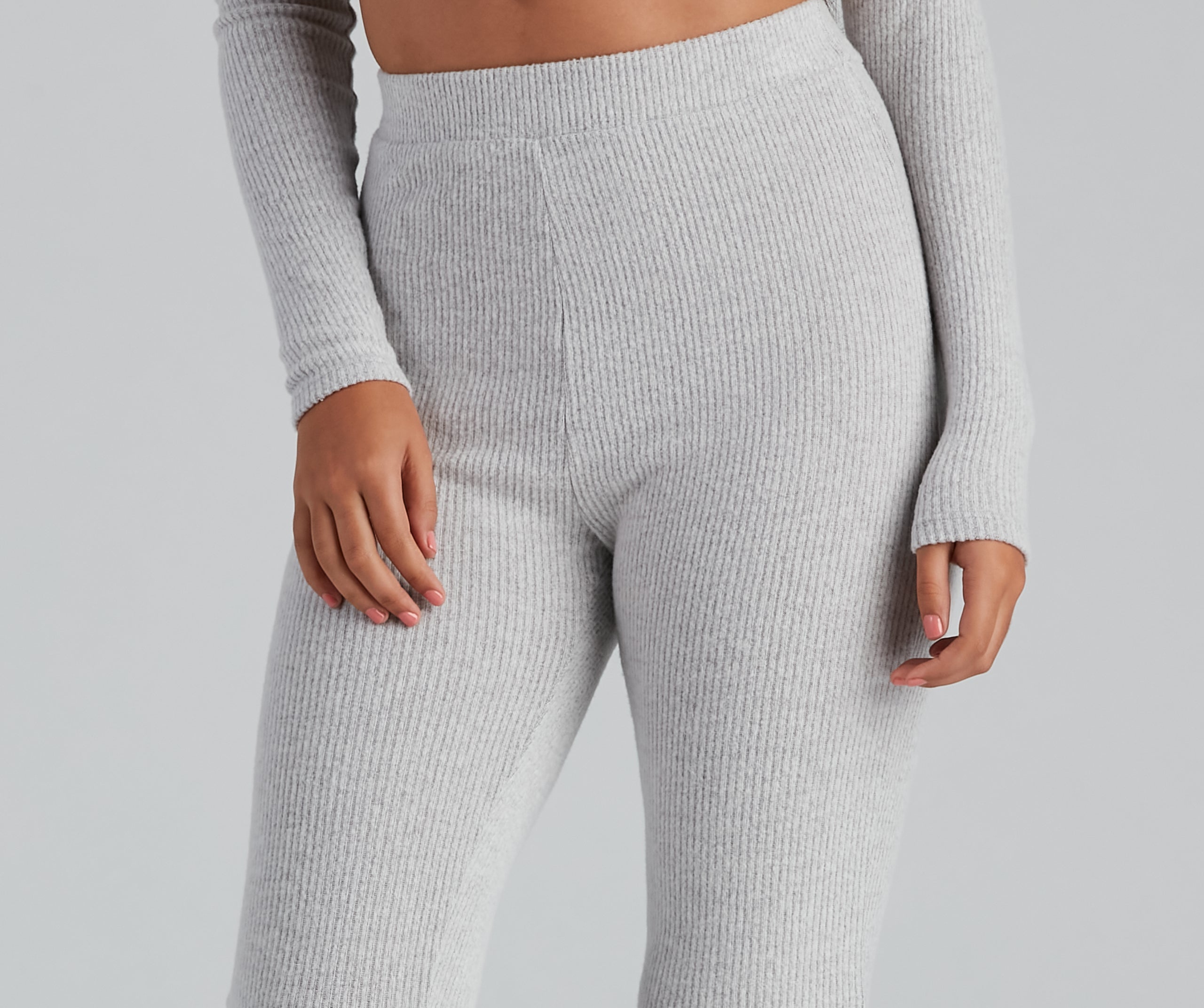 Stylishly Snug Rib-Knit Pajama Leggings