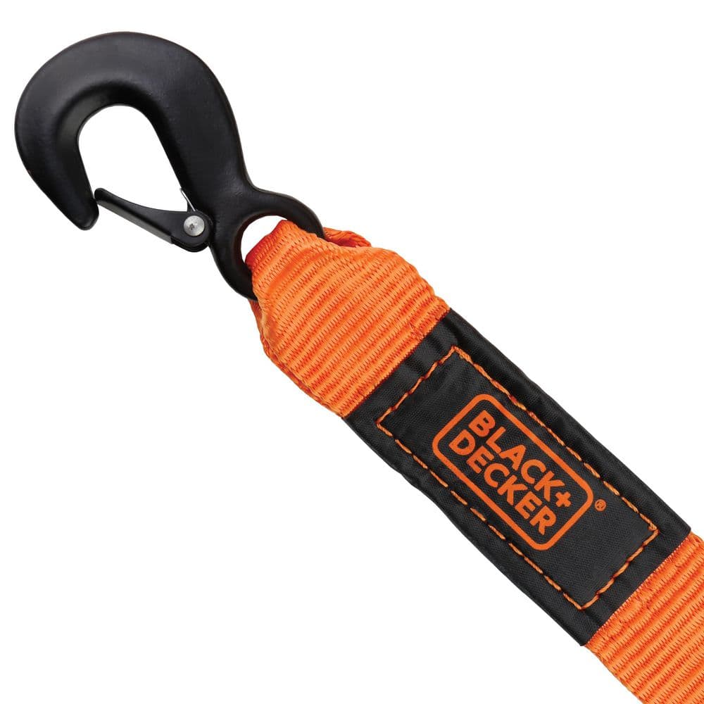 BLACK+DECKER 2 in. x 20 ft. Tow Strap w/Steel Hooks - 9,000 LB. Break Strength BD1002