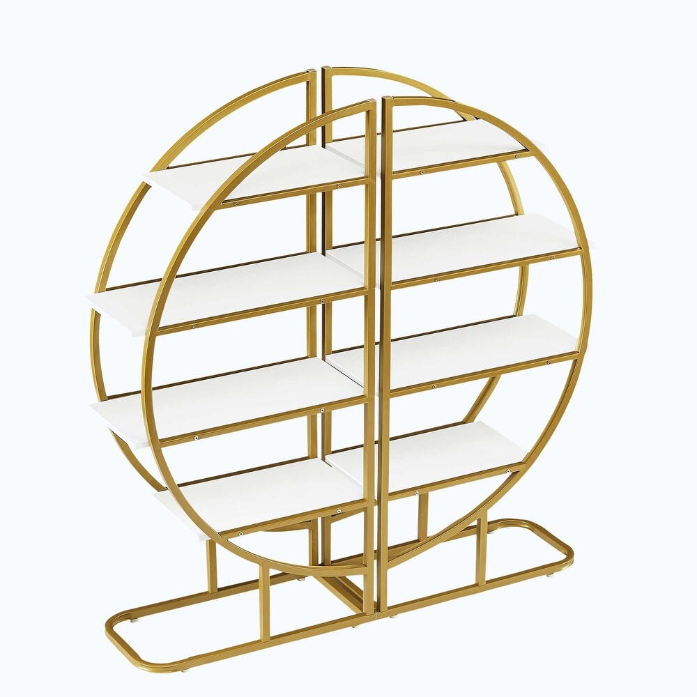 4 Tiers Home Office Open Bookshelf Round Shape