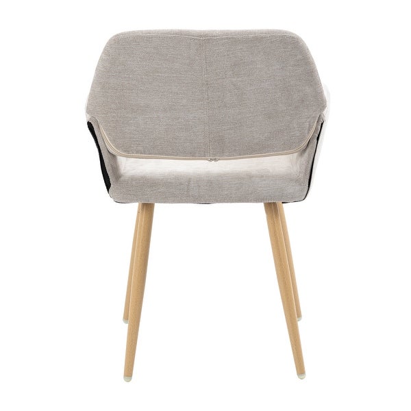 Fabric Upholstered Side Dining Chair with Metal Leg(fabric+Beech Wooden Printing Leg)，KD backrest