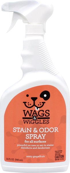 Wags and Wiggles Zesty Grapefruit Dog Stain and Odor Spray， 32-oz bottle